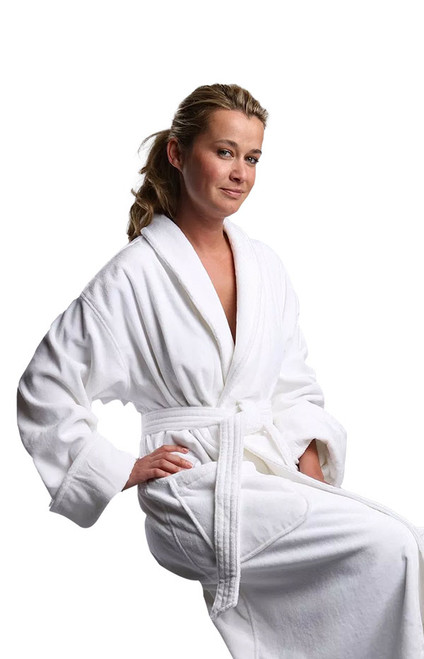 Luxury Plush Terry Robes - available in white. Soft and Absorbent